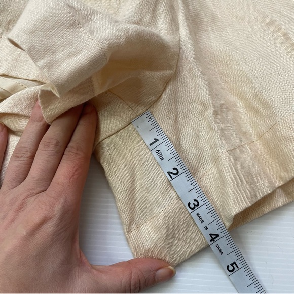 Mon Renn Coast Linen Shorts Anthropologie Cream Tan Size S - Picture 6 of 11